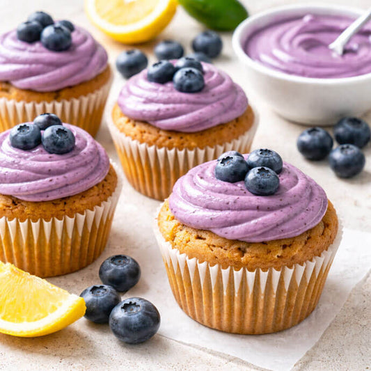 Earl Grey Muffin Recipe with Blueberry Icing