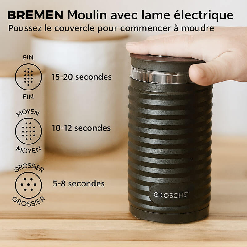 BREMEN BLADE Electric Blade Coffee Grinder – Compact Grinder by Grosche