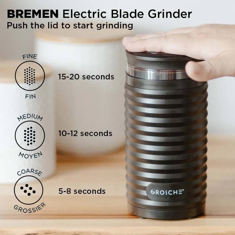 BREMEN BLADE Electric Blade Coffee Grinder – Compact Grinder by Grosche