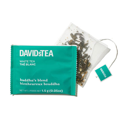 Buddha’s Blend White Tea Pack of 12 Sachets by David’s Tea – Medium Caffeine White & Green Tea