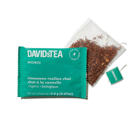 Cinnamon Rooibos Organic Chai Tea Pack of 12 Sachets by David’s Tea – Caffeine-Free Rooibos Chai