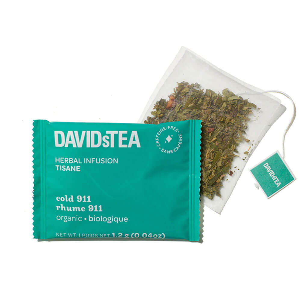 Cold 911 Organic Tea Pack of 12 Sachets by David’s Tea – Caffeine-Free Herbal Tea