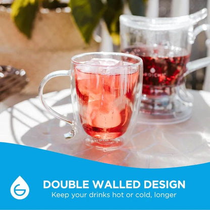 CYPRUS Double Wall Glass Mug – 16oz / 500mL by Grosche