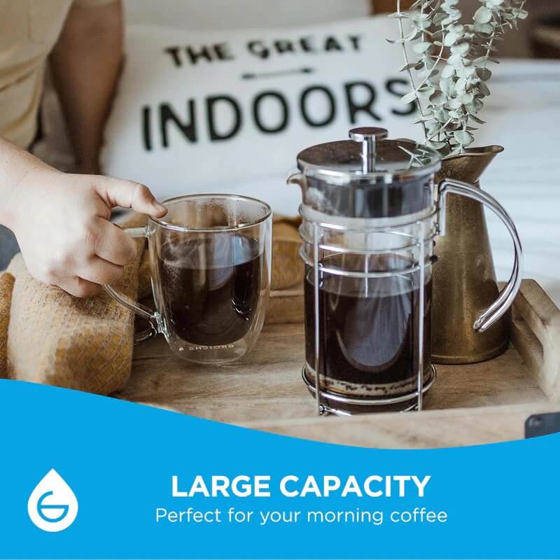 CYPRUS Double Wall Glass Mug – 16oz / 500mL by Grosche