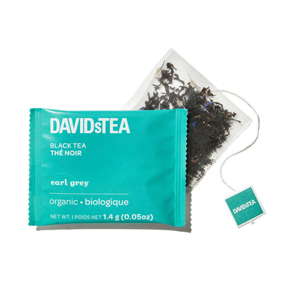Earl Grey Organic Black Tea Pack of 12 Sachets by David’s Tea – High Caffeine Bergamot Tea