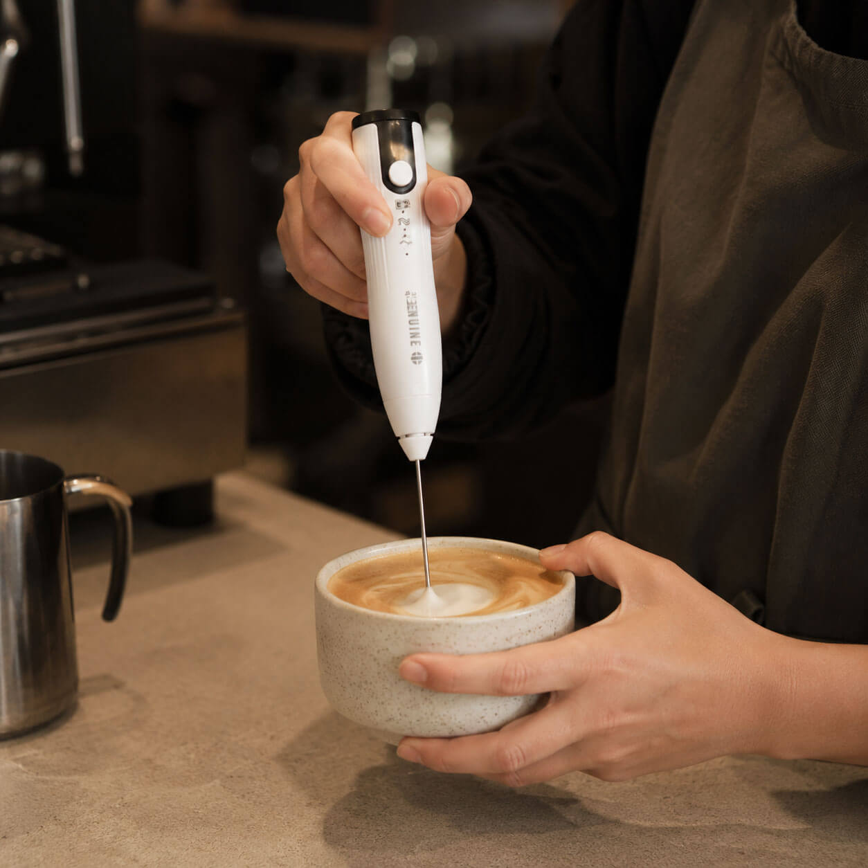 Mousseur à lait électrique Genuine Tea – 3 vitesses, rechargeable USB-C