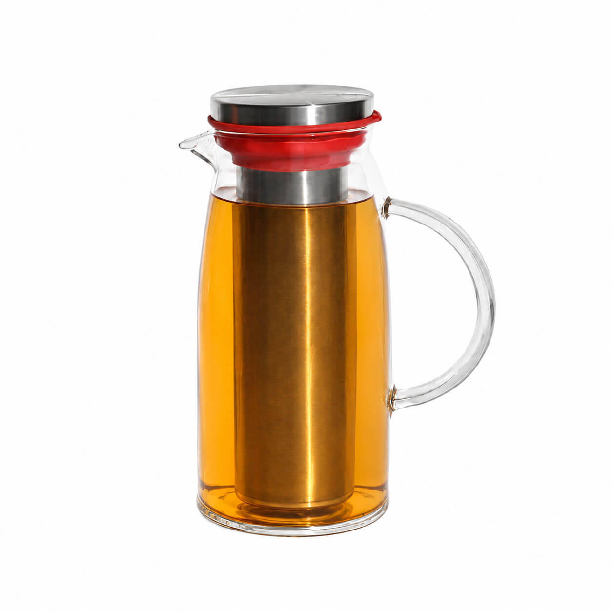 Glass Iced Tea Pitcher with Filter by Genuine Tea – 1.5L Borosilicate Glass Pitcher