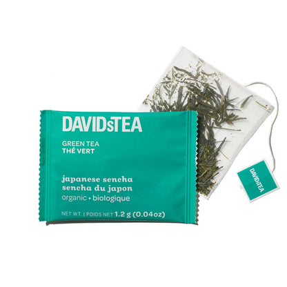 Japanese Sencha Organic Green Tea Pack of 12 Sachets by David’s Tea – High Caffeine Sencha