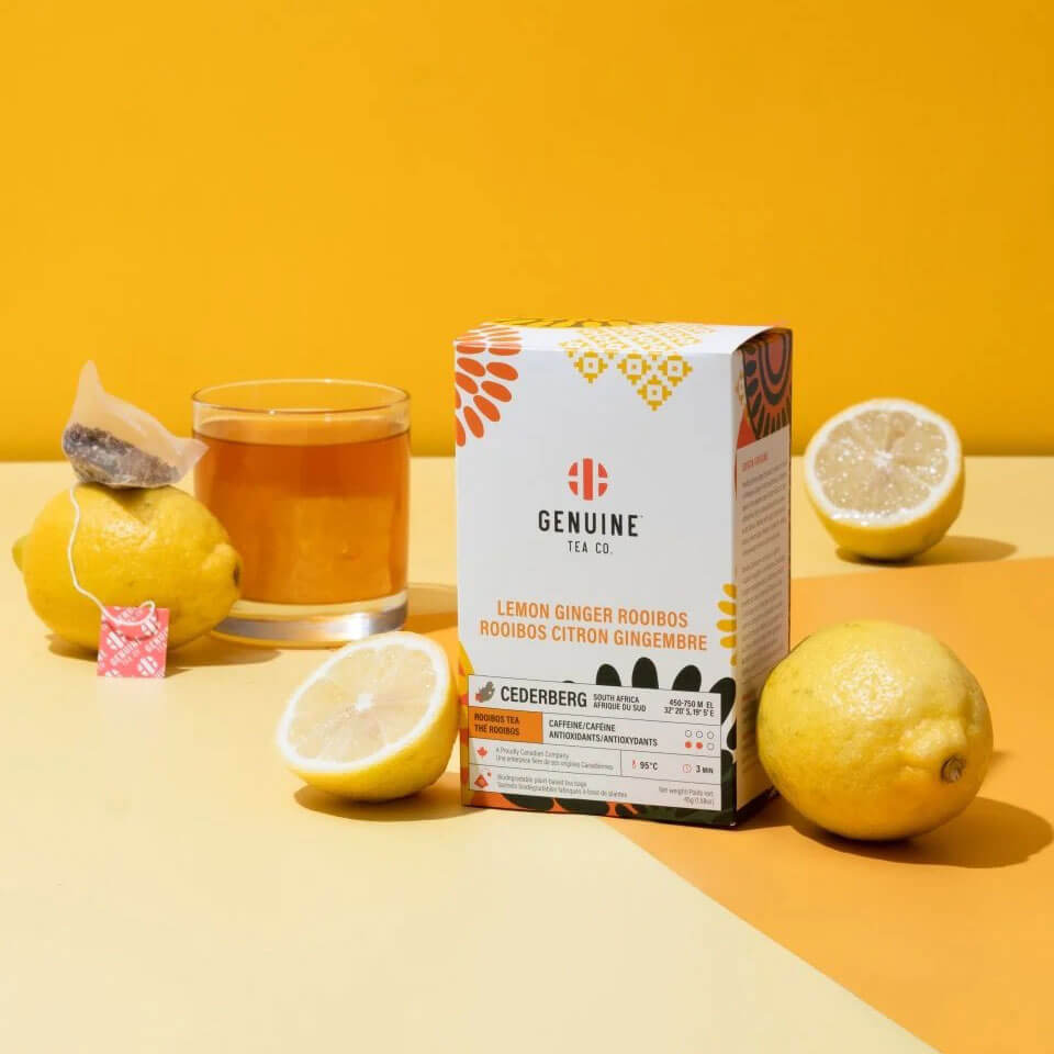 Lemon Ginger Rooibos – Pyramid Tea Bags by Genuine Tea