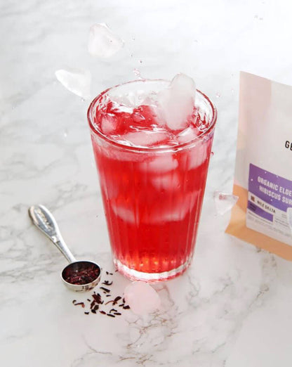 Tisane biologique à l’hibiscus et au sureau – 15 sachets de thé pyramidaux de Genuine Tea
