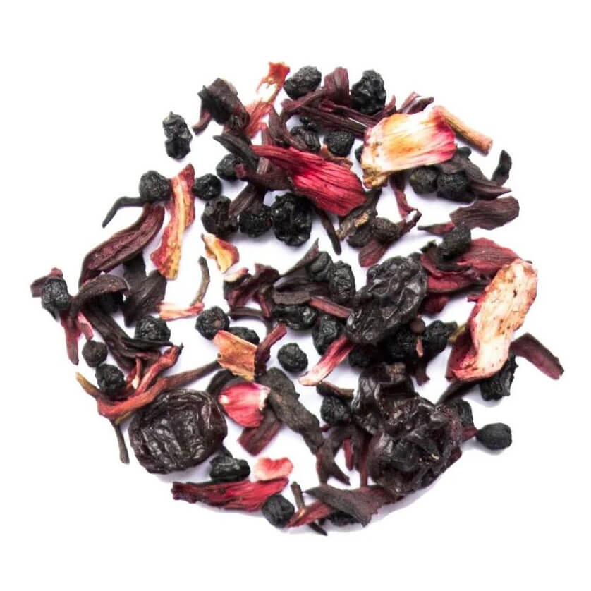 Tisane biologique à l’hibiscus et au sureau – 15 sachets de thé pyramidaux de Genuine Tea