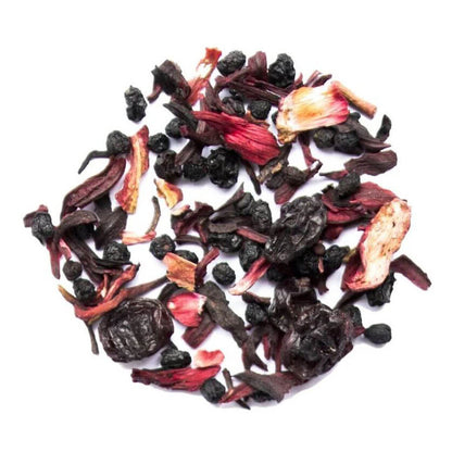 Tisane biologique à l’hibiscus et au sureau – 15 sachets de thé pyramidaux de Genuine Tea