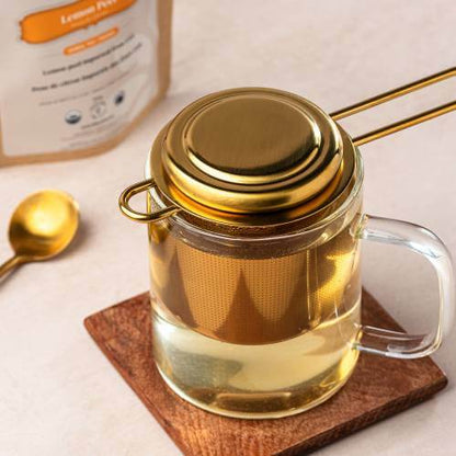 Perfect Tea Infuser with Lid — Stainless Steel Mesh Strainer for Loose Leaf Tea