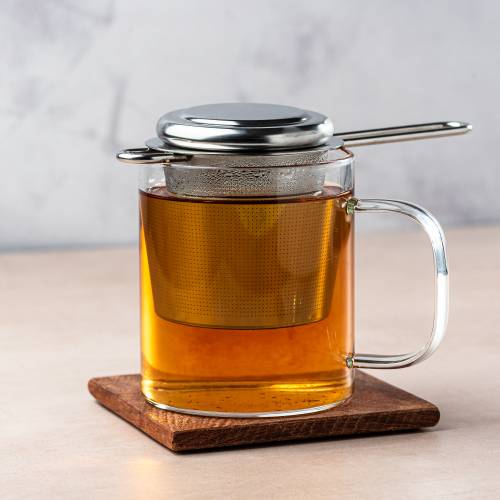 Perfect Tea Infuser with Lid — Stainless Steel Mesh Strainer for Loose Leaf Tea