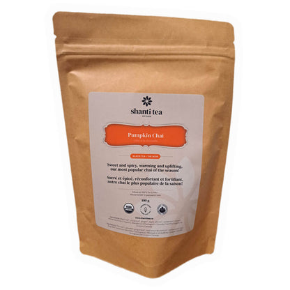 Pumpkin Chai 100g Organic Loose Tea  — Seasonal Blend by Shanti Tea (Fall & Winter) — Large Pouch