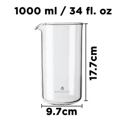 Replacement Beaker for French Press – 1000 mL / 34 oz / 8 cup by Grosche