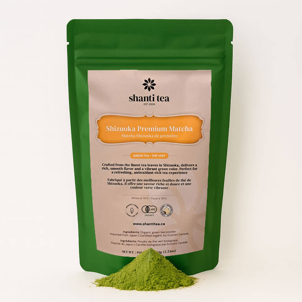 Shizuoka Premium Matcha 100g loose powder — Organic Green Tea Powder by Shanti Tea