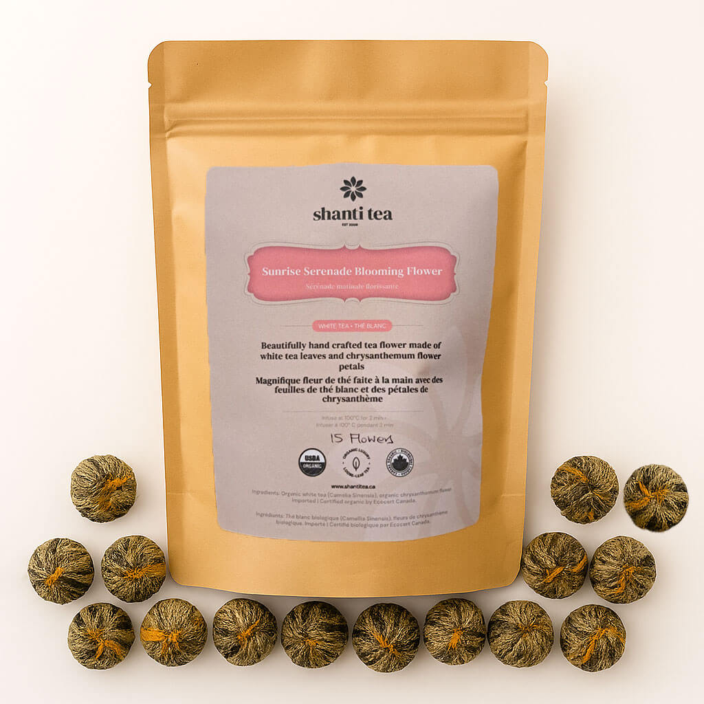 Sunrise Serenade Flowering Tea — 15 Handcrafted Tea Blossoms by Shanti Tea