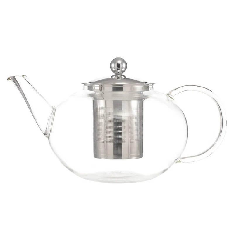 JOLIETTE Glass Teapot with Stainless Steel Tea Strainer – 42oz / 1250mL by Grosche