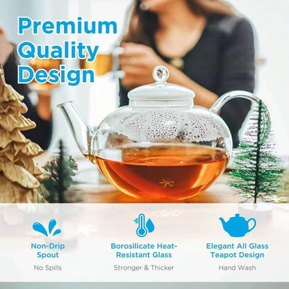 MONACO Glass Teapot with Infuser – 42oz / 1250mL by Grosche